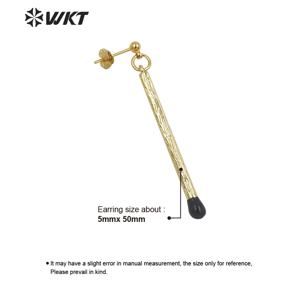 WT-E686 Fashion Simple Long Stick Sexy Earrings Candy Color 18k Real Gold Plated Straight Dangle Pendant Earrings for Party