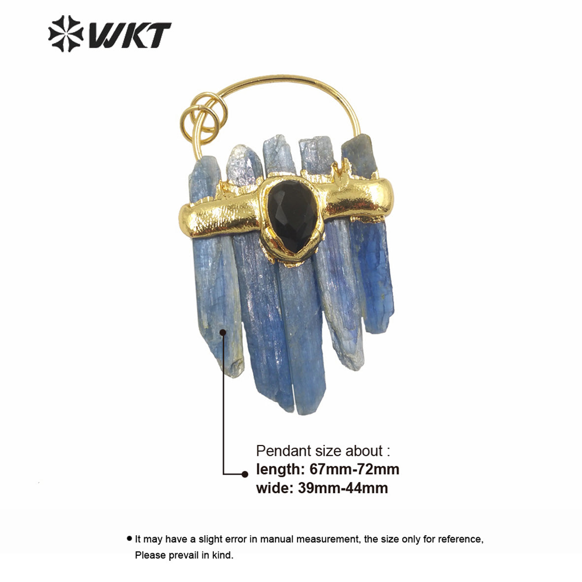 WT-P1939 Wholesale Hot Sale Fashion Design Natural Blue Kyanite High Quality for Necklace Round Shaped Pendant