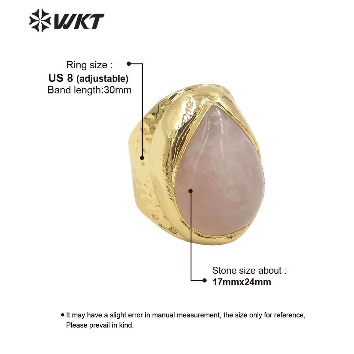 WT-R414 Beautiful Multicolor Waterdrop Gemstone Ring 18k Gold Plated High Quality As Women Gift Rings Natural Gemstone Rings