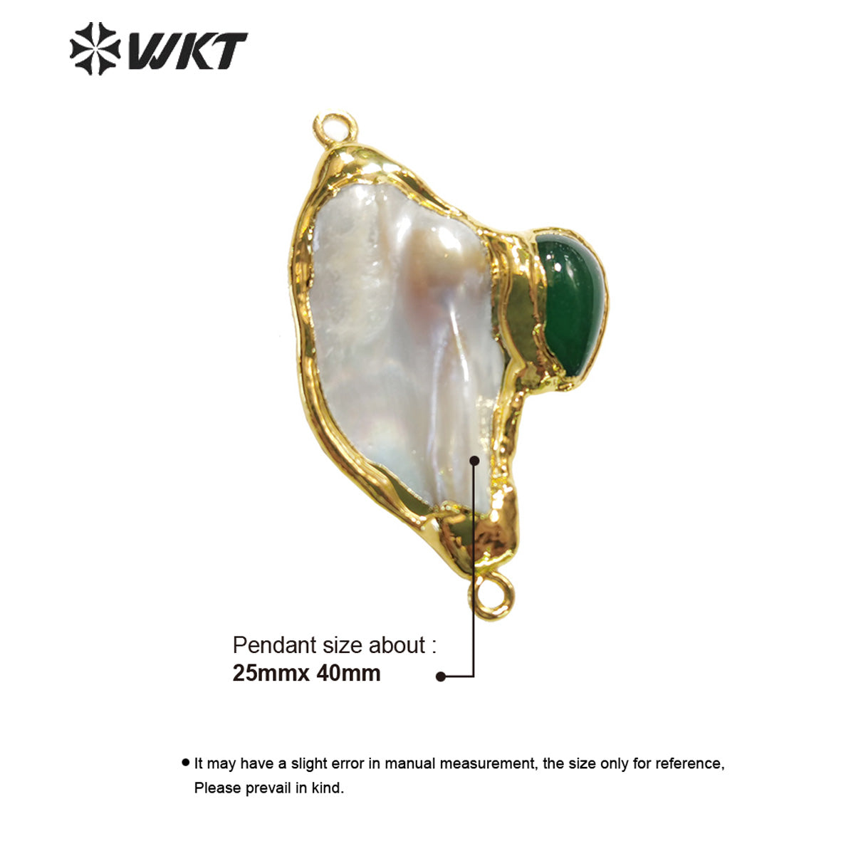 WT-PC001 Gorgeous Double Loops Natural Freshwater Pearl Jewelry Finding Connectors for Bracelets DIY Beads