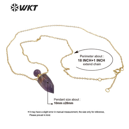 WT-N1372 Perfume Bottle Pendant Color Stone Necklace Temperament Texture Women Gifts Jewelry Necklace Natural Stone Necklace