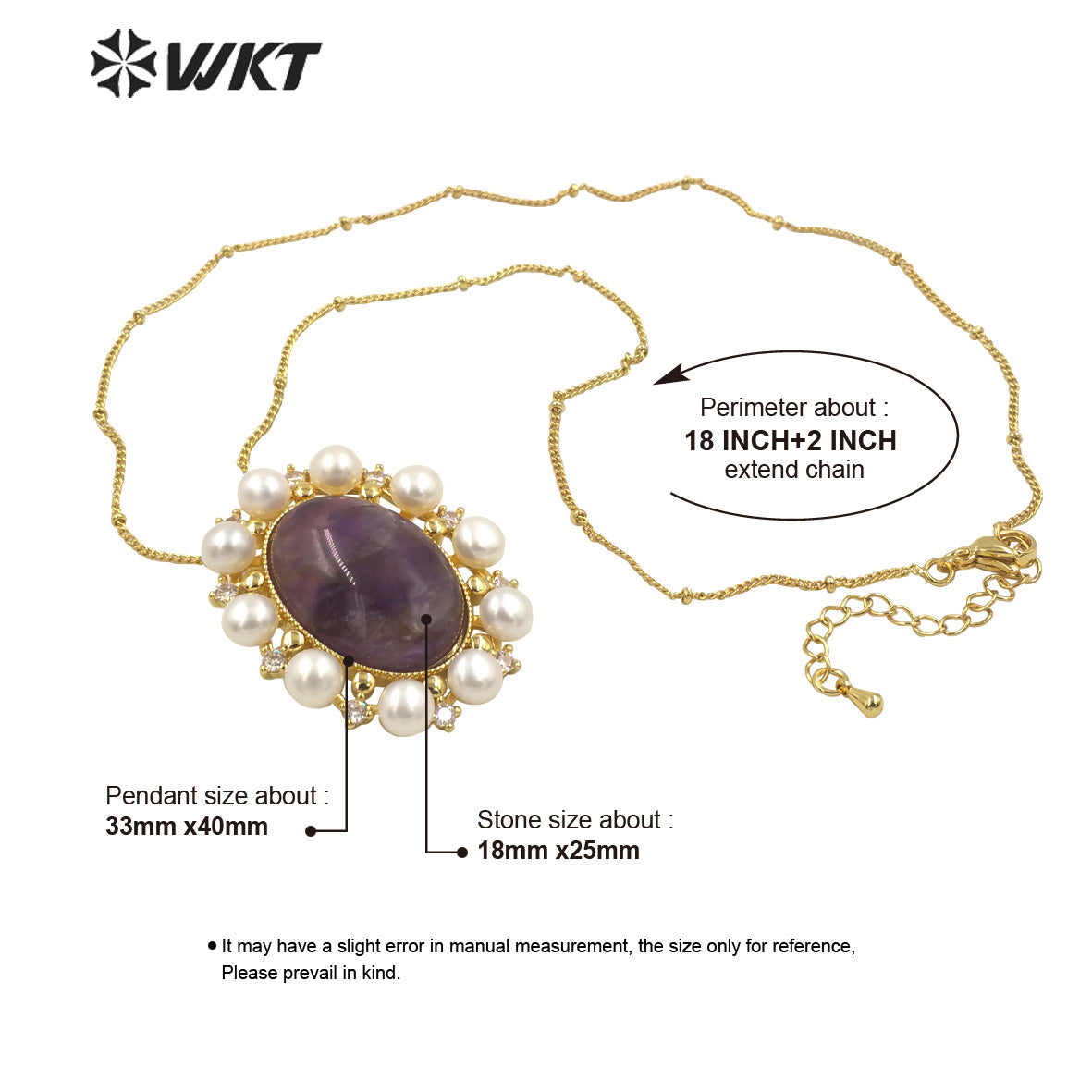 WT-MN979 New Light Luxury Design Natural Gemstone Pendant Pearl Zircon Exquisite Charming Pendant Natural Gemstone Necklace
