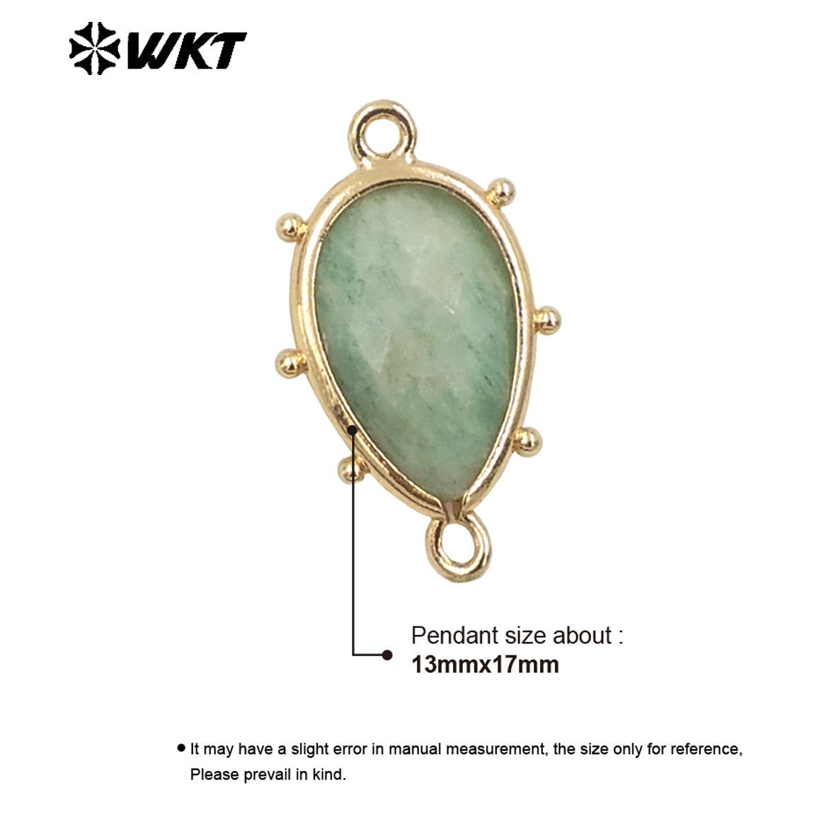 WT-C329 WKT Spring Series Candy Color Lovely Small Teardrop Natural Sun Stone Bracelet Connectors for DIY Jewelry Making