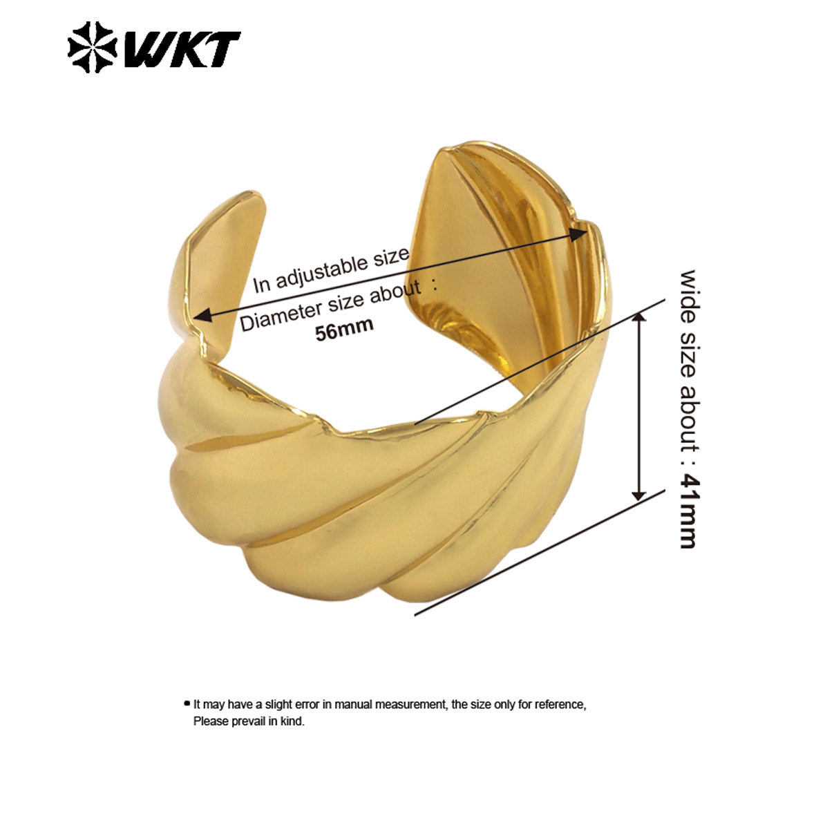 WT-B709 Wholesale Boutique Simple Style 18K Gold Electroplated Yellow Brass Metal Cuff Bangles For Lady Fashion Jewelry