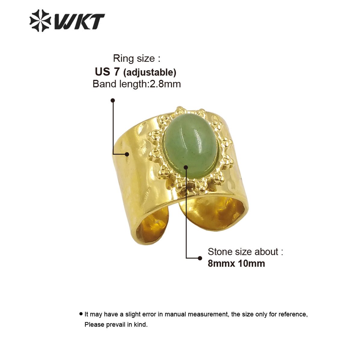 WT-R480 WKT Fashion Design Trendy Gift for Women Colorful High Quality Gorgeous Natural Gemstone Stone Ring