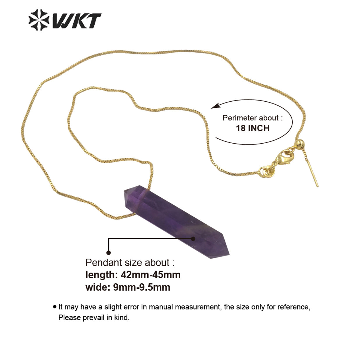 WT-N1306 New Fashion Gold Adjustable Chain Thread Simple Elegant Rose Quartz Point Necklace Natural Double Point Quartz Necklace