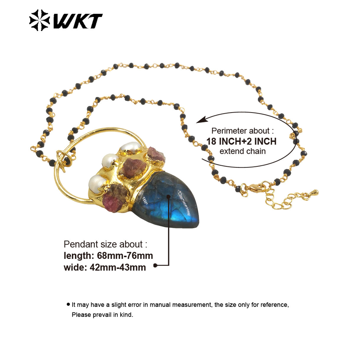 WT-N1422 Gorgeous Natural Labradorit Necklace 28inch Long Layer Vintage Boho Beads Necklace Casual Long Statement Necklace