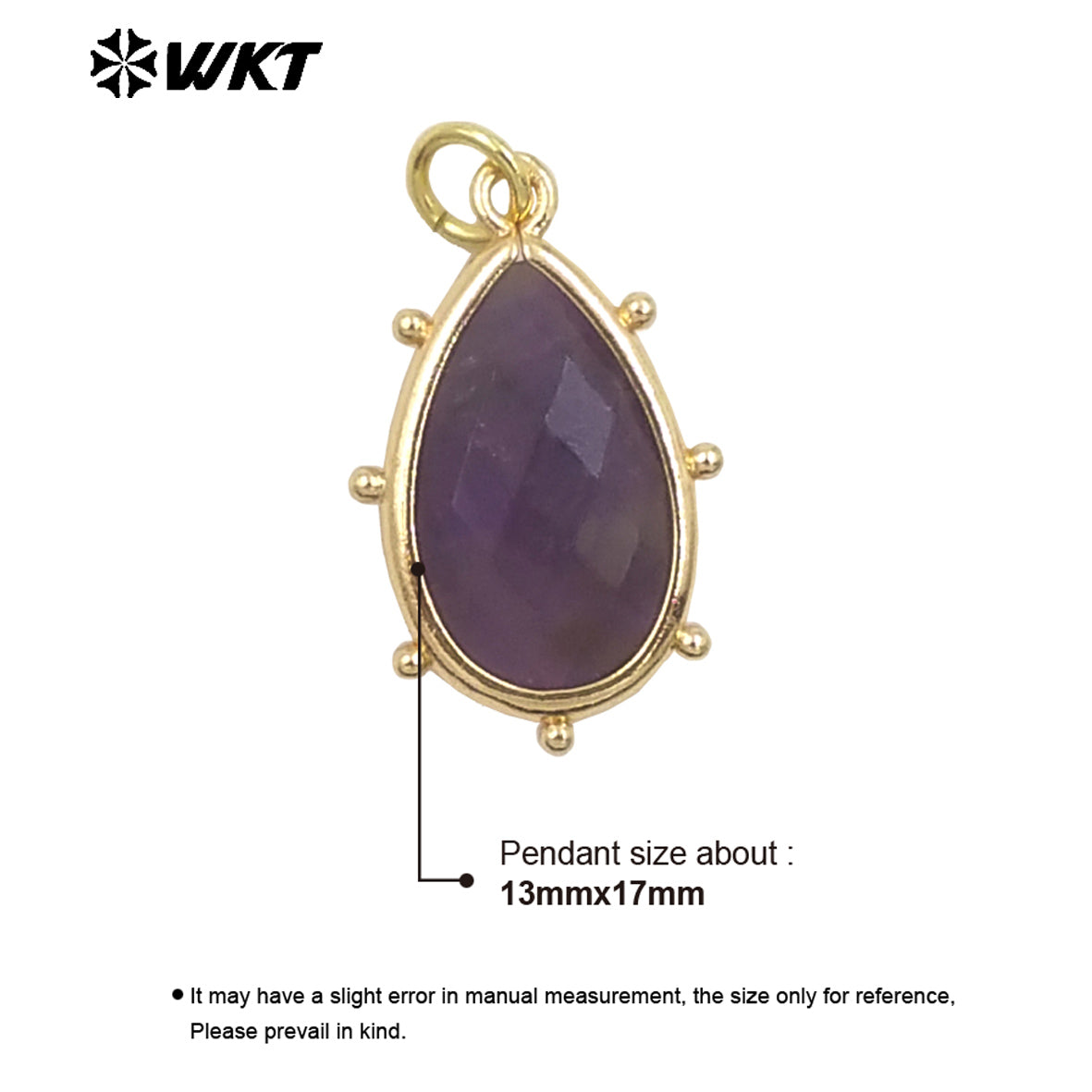 WT-P1974 Wholesale Fashion Tiny Gold Plated Teardrop Natural Faceted Precious Gemstone Lapis Attractive Eye Charms