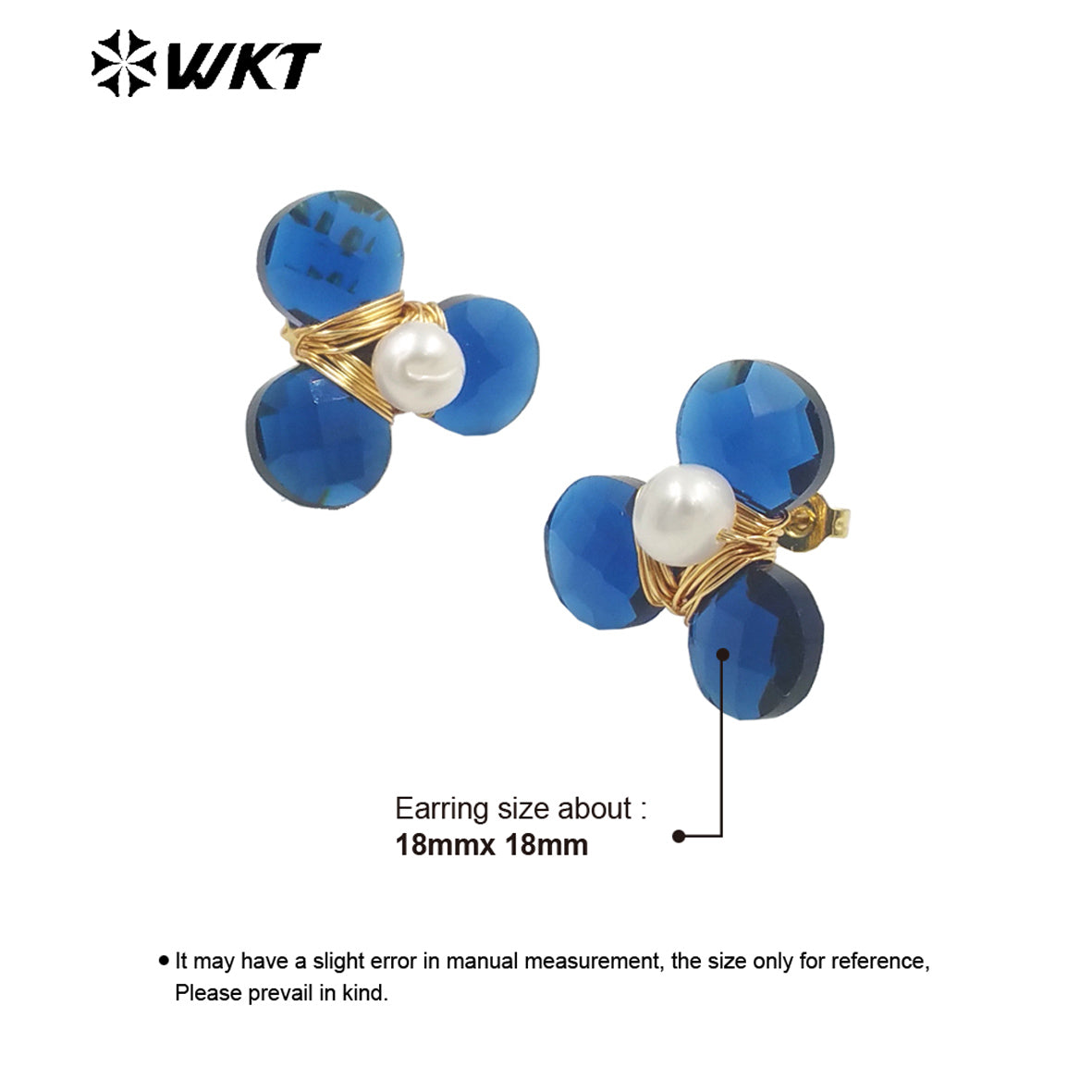 WT-E723 Women New Earrings Design Colorful Cat Eye Stone Flower Studs Handmade Wire Wrapped Pearl Leaf Fashion Girl Earrings