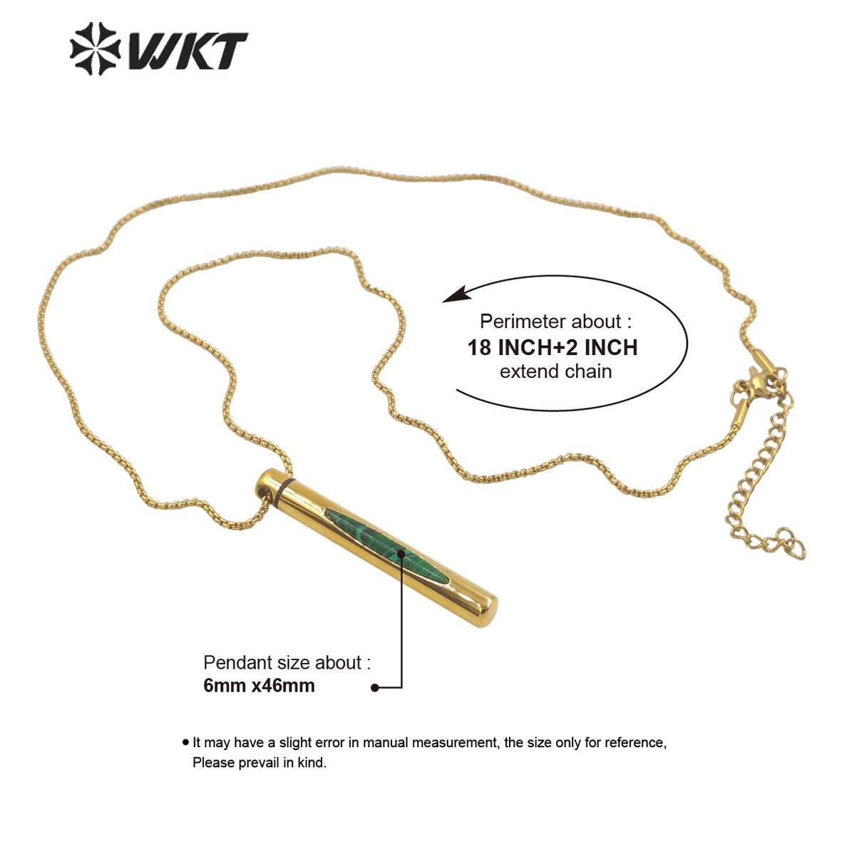 WT-N1371 Niche Design Gemstone Pendant Necklace Inlaid Colored Gemstone Necklace 18k Real Gold Plated Perfume Bottle Necklace