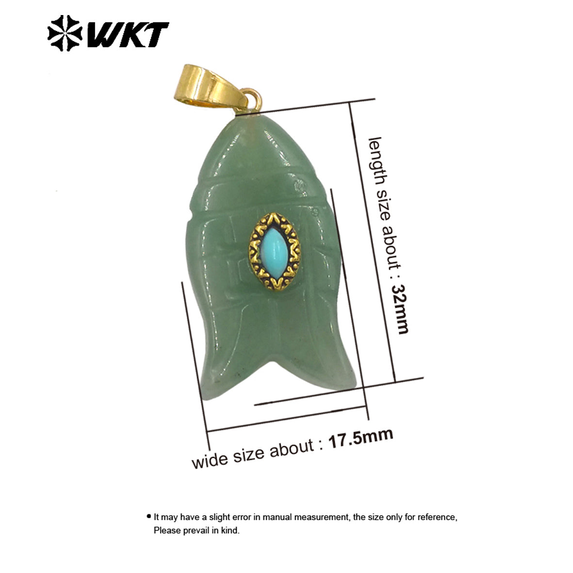 WT-P2012 Wonderful Gold Plated Fish Shape Multi Colors Natural Gemstones Set In Small Stone Pendants For Unique Jewelry Making