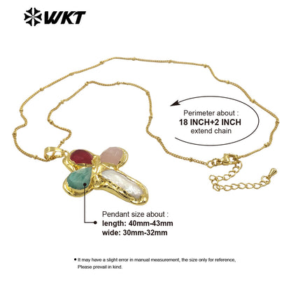 WT-JN284 Lastely Populared Design Necklace With 18k Gold Plated for Women Precious Birthday Gifts
