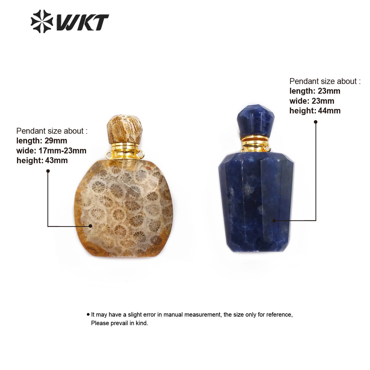 WT-N1178 Wholesale Natural Moss Quartz Stone Perfume Bottle Necklace Rose Quartz Necklace Women Stylish Coral Jade Necklace