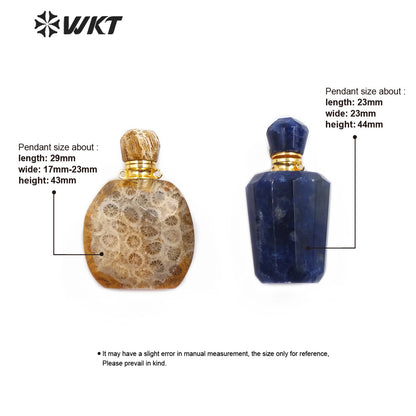 WT-N1178 Wholesale Natural Moss Quartz Stone Perfume Bottle Necklace Rose Quartz Necklace Women Stylish Coral Jade Necklace