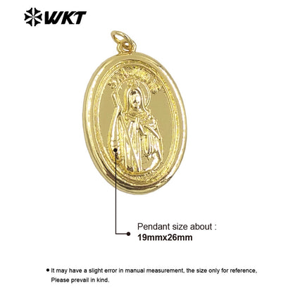 WT-MP291 New Design 18K Gold Plated Religious Brass Medal San Judas Christian Charms Pendants