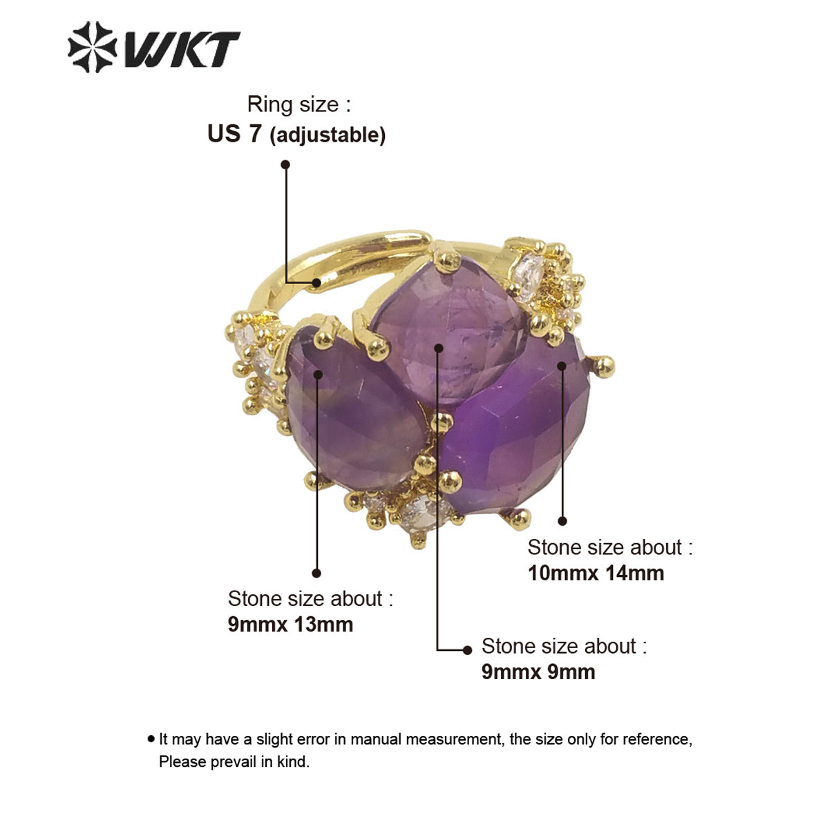 WT-R450 WKT Newest Natural Precious Triple Stone Geometric Shape Women Ring Ins Hot Gold Plated Lapis Jewelry Ring
