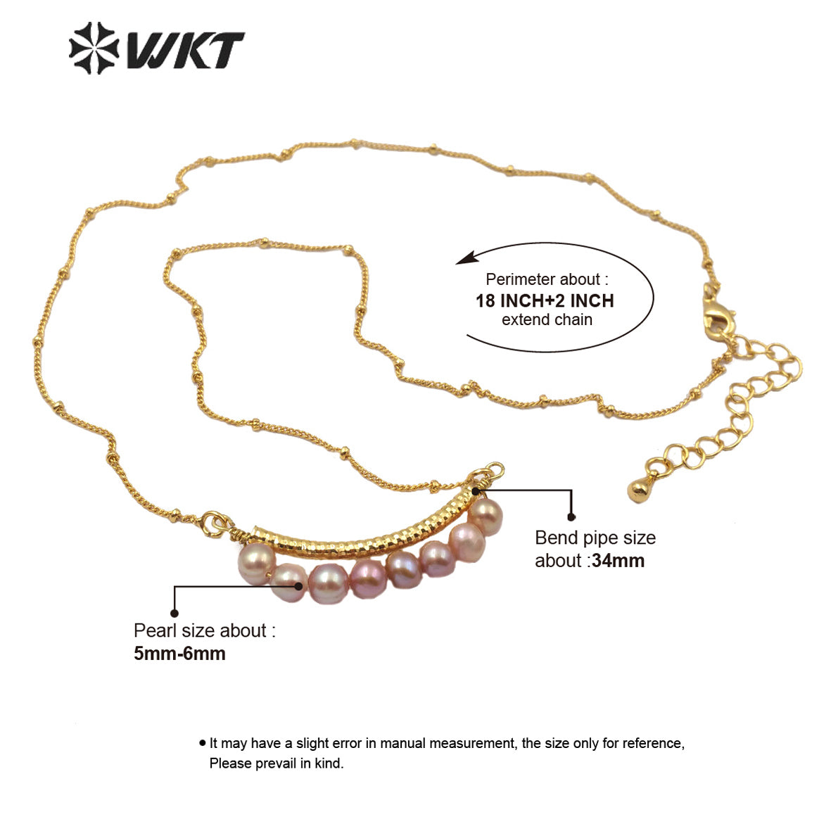 WT-JN102 Wholesale Natural Pearl Bend Necklace Three Colors Selection Women Fashion Hot Sales Jewelry Pearl Necklace