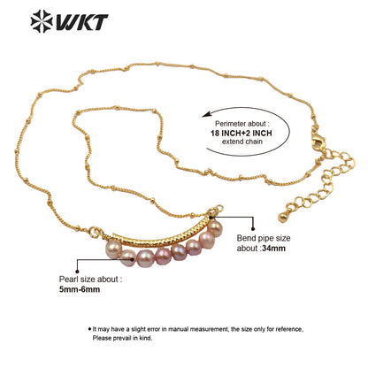 WT-JN102 Wholesale Natural Pearl Bend Necklace Three Colors Selection Women Fashion Hot Sales Jewelry Pearl Necklace