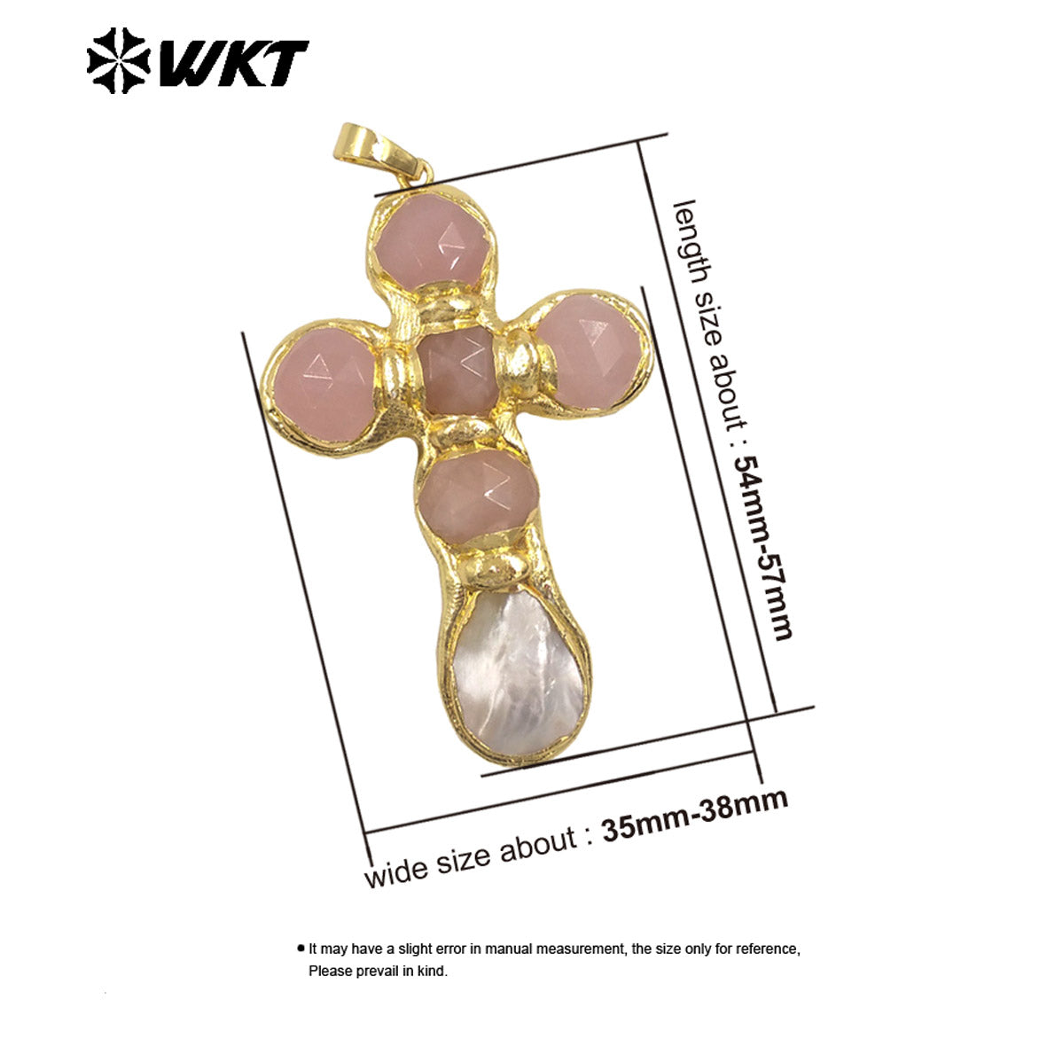 WT-JP449 Newest Labradorite Natural Stones And White Shell Spliced 18K Gold Plated Cross Pendants As Unique Jewelry Gift