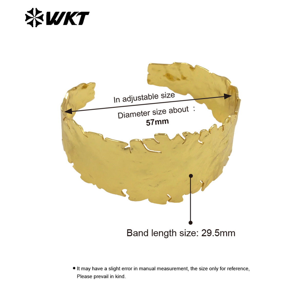 WT-B672 Unique Design 18K Gold Plated Natural Yellow Brass Irregular Hip Hop Bracelet for Both Men and Women As Party Jewelry