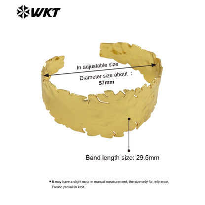WT-B672 Unique Design 18K Gold Plated Natural Yellow Brass Irregular Hip Hop Bracelet for Both Men and Women As Party Jewelry