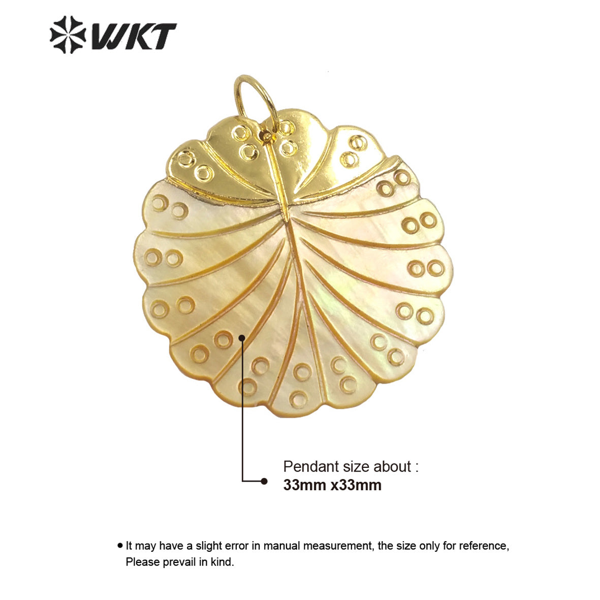WT-JP300 Hot Selling Niche Design Flower Pendant Horn Shell Shell Textured Exotic Pendant Jewelry Accessories Shell Pendant
