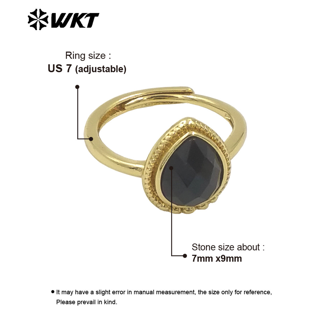 WT-R509 Wholesale Fashion Tiny Pear Shape Natural Gemstone Setting Teardrop Amazonite Birthday Stone Ring
