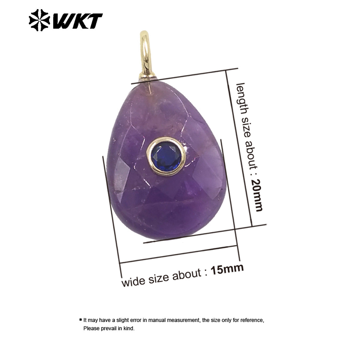 WT-P2025 Beautiful Waterdrop Shape Faceted Natural Gemstones Set In Zircon Pendant For Lovely Earrings Jewelry Making Charms