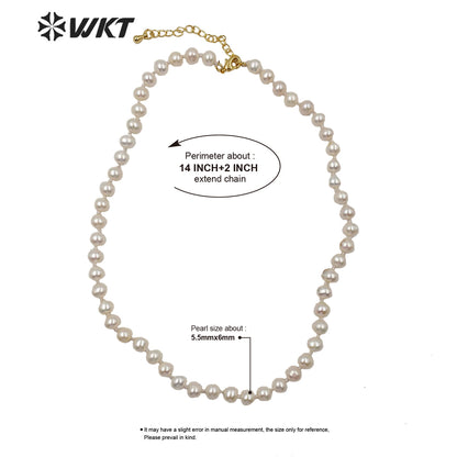 WT-JN112 Elegant Lady Jewelry Natural Pearl Beads Necklace 14" Pearl Necklace Fashion Charm Jewelry Pearl Beads Necklace
