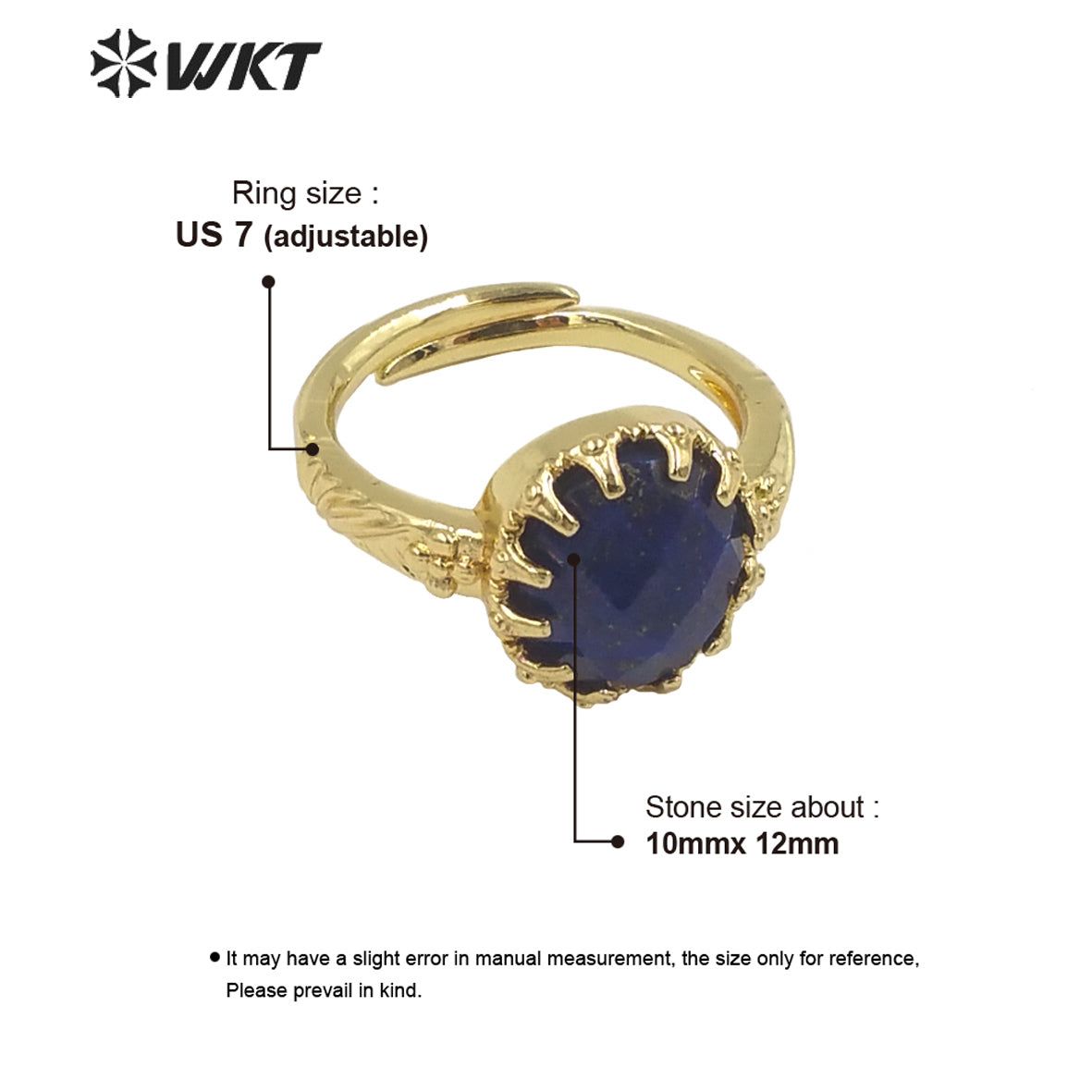 WT-R488 WKT Fashion Design Trendy Gift for Women Colorful High Quality Gorgeous Natural Gemstone Stone Ring