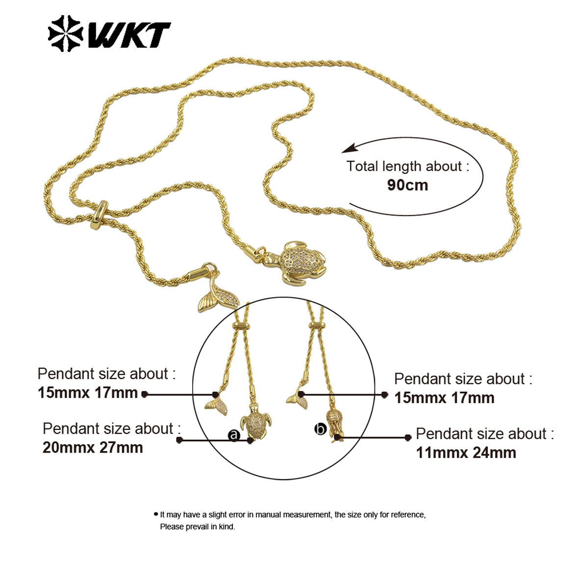 WT-JFN51 New Arrival Brass Gold Plated Chain With Double Animal Zircon Charms Metal Women Necklace For Fashion Matching Jewelry