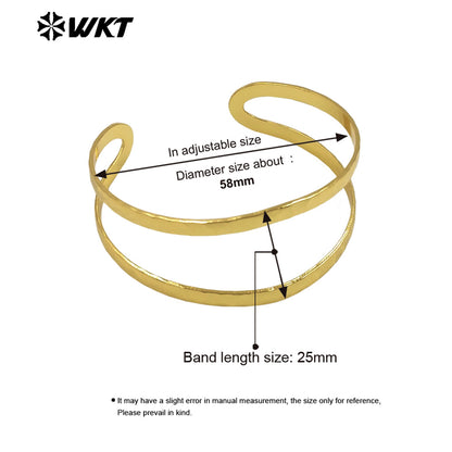 WT-B671 Wholesale Exquisite Simple 18K Gold Plated Natural Yellow Brass Gold Bracelet for Men and Women As Daily Decoration