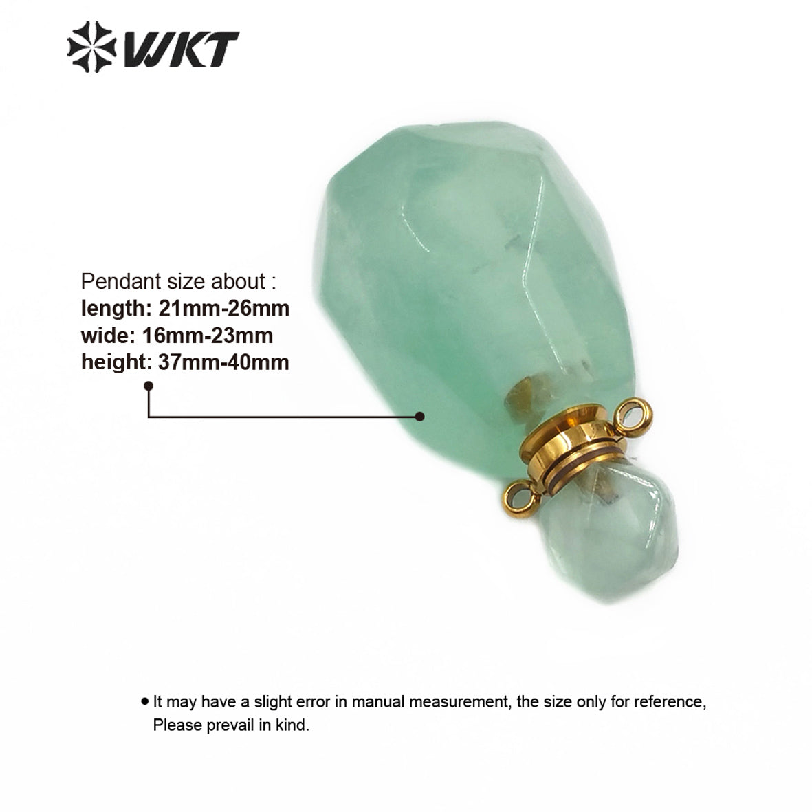WT-P1479 Newest Natural Stone Perfume Bottle Pendant Smokey Quartz Pendant Rhodonite Pendant Stainless Steel Charm Jewelry