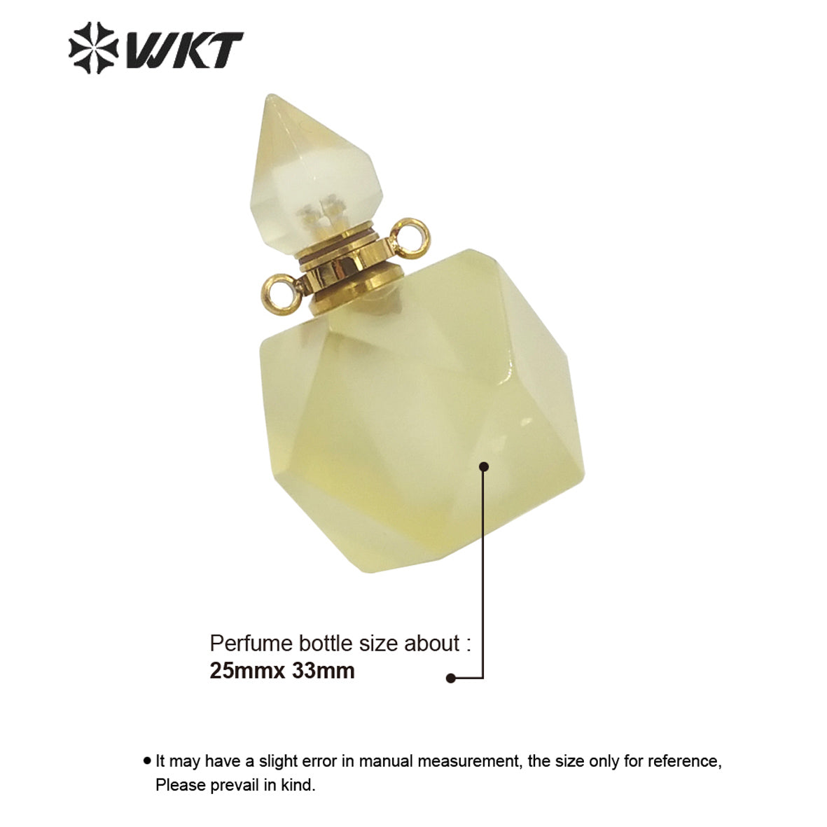 WT-P1658 Wholesale Faceted Natural Quartz Stone Perfume Bottle Pendant Fashion Lady Jewelry Necklace Stone Pendant for Perfume