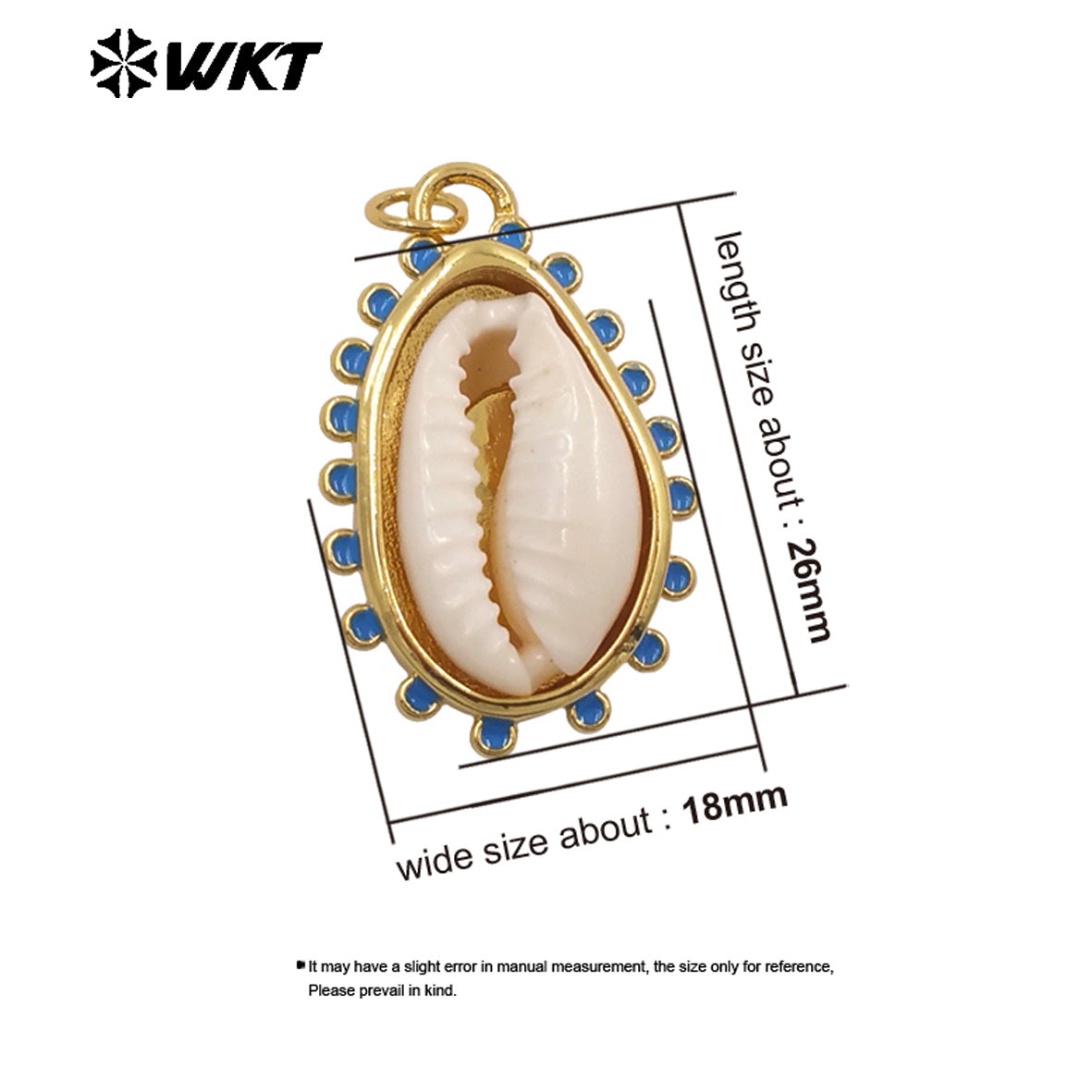 WT-JP452 Wholesale Gold Electroplated Setting In Natural Little Stone And Cowrie Shell Pendants For Women Earrings Making