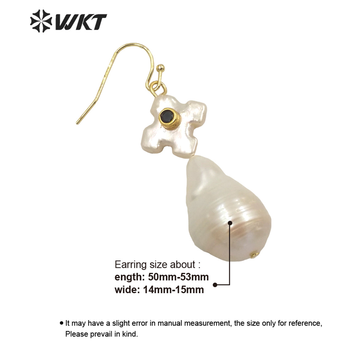 WT-MPE056 Elegant Gorgeous Natural Freshwater Baroque Pearl Drop Earrings Fashion Office Style White Real Pearl Teardrop Earring