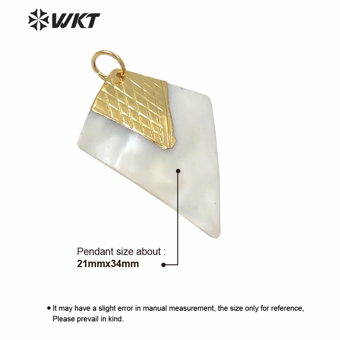 WT-JP227 Wholesale Gold White Shell Spear Shape Pendant Fashion Necklace Hand Make Carved Shell Arrowhead Pendants Boho Styles