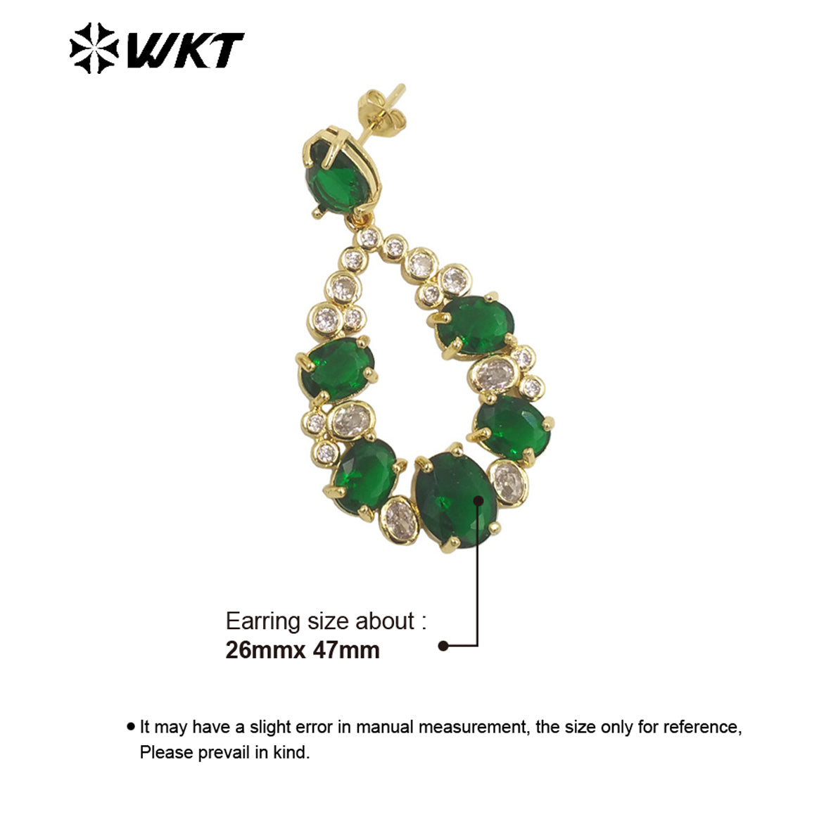 WT-ME087 Wholesale Fashion Micropaved Setting Cubic Zircon Dangle Earrings Studs 18k Real Gold Plated Teardrop Women Earrings