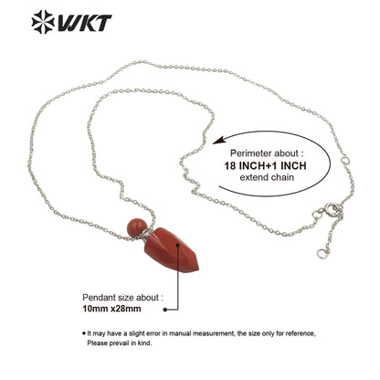 WT-N1370 Attractive Necklace Perfume Bottle Pendant Colorful Stone Pendant Necklace Women Jewelry Natural Stone Necklace
