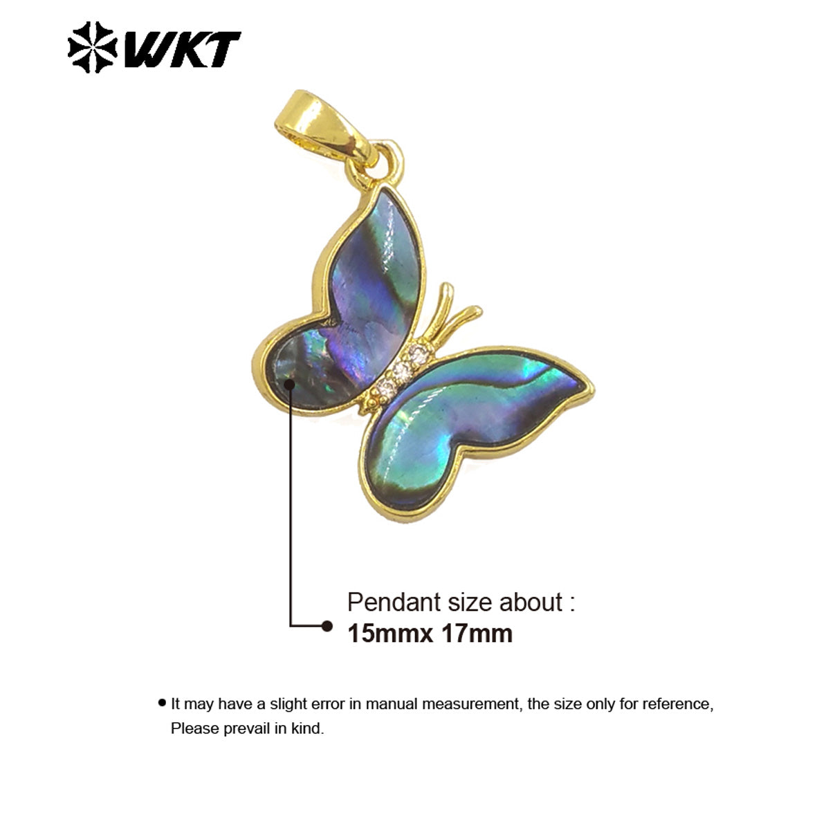 WT-JP381 Wholesale New Coming High Quality Natural Shell Butterfly Pendant With 18k Gold Plated for Women Daily Decoration
