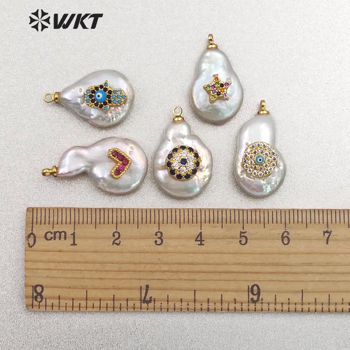 MP133 Hot Sale Jewelry Tiny Star Pendant Pearl With CZ Micro Pave Lady Fashion Irregular Shape Jewelry Freshwater Pearl Pendant