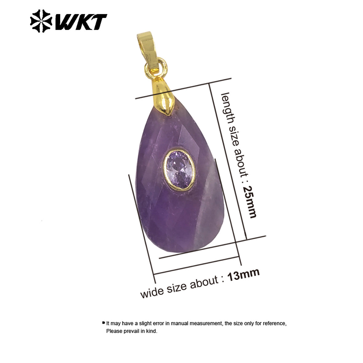 WT-P2044 New Arrival Natural Stone And Zircon Waterdrop Shape Lovely Charms Pendant As Women Elegant Earrings DIY Accessory