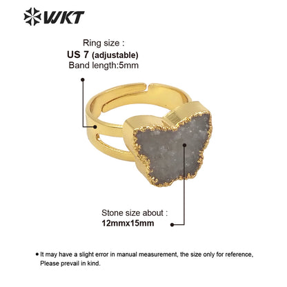 WT-R377 WKT Women Gorgeous Gold Electroplated Pearl and Tourmaline Stone Ring Fashion Gemstone Cocktail Ring for Party