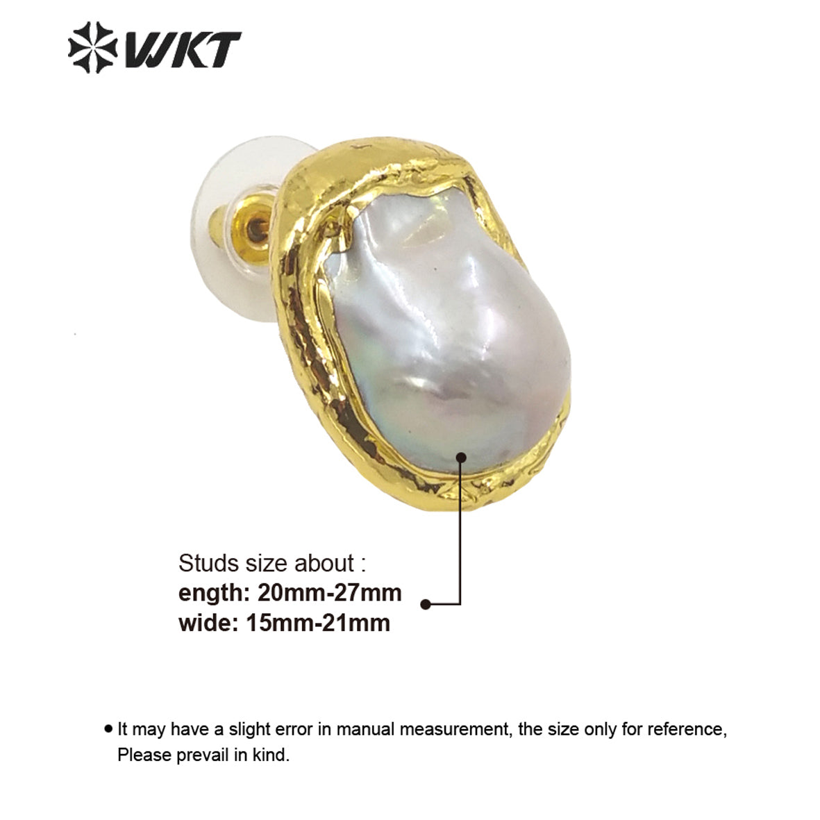 WT-MPE066 WKT 2022 Fashion Style and FreshWater Baroque Pearl Fine Earring for Wedding Party Jewelry Gift Earrings Pearl Studs
