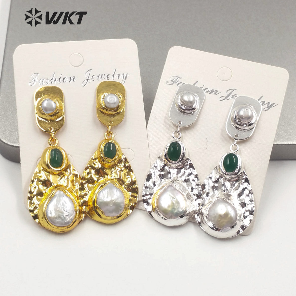 WT-MPE014 New Arrival Fashion Charm Jewelry Natural Freshwater Pearl Earring Two Color Select Pearl Dangle Earring