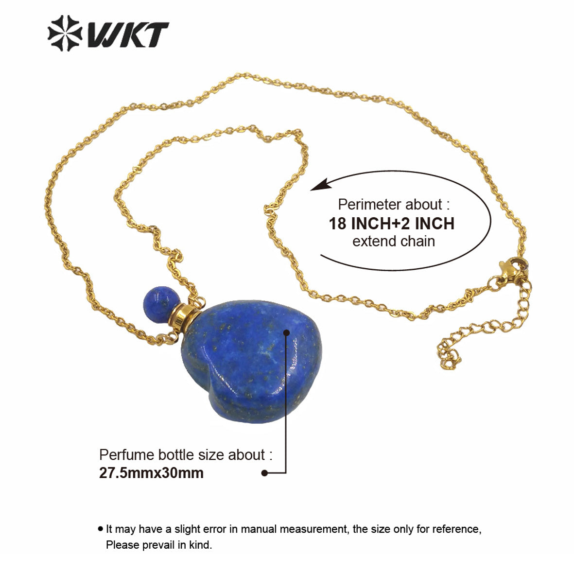 WT-N1249 Newest Natural Gemstone Heart Perfume Bottle Necklace Women Stainless Steel Chain Stone Essencial Oil Bottle Necklace