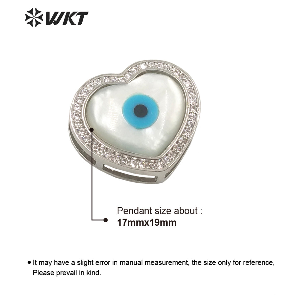 WT-MP202 Amazing Fashion 18k Real Gold Plated Micro Pave Shell Eye Pendant Lady Charming White Shell Cubic Zircon Heart Pendants