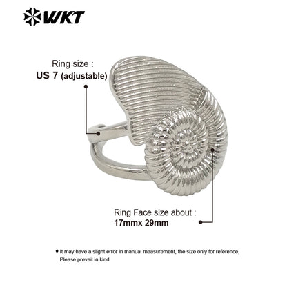 WT-R549 Hot Sale Uniquely Esigned Stylish 18K Real Gold Plated Irregular Shell Shape Ring Perfect for Daily and Party Decoration