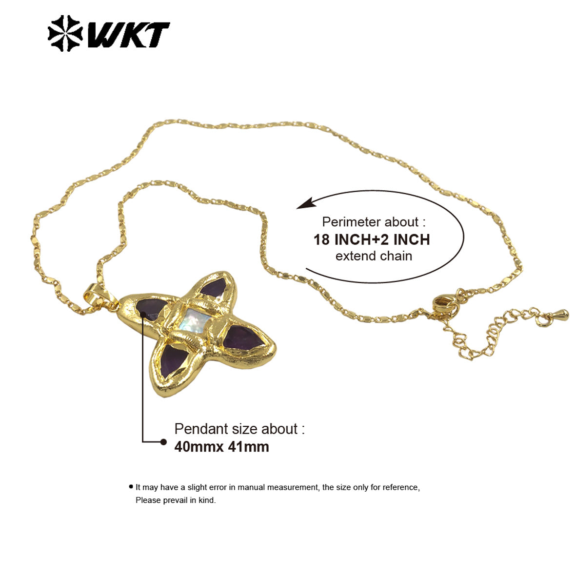 WT-JN363 Hot Sale Delicate Gold Plated Tiger Eye Natural Gemstones And Pearl Cross Pendants Necklace For Ladies Daily Match