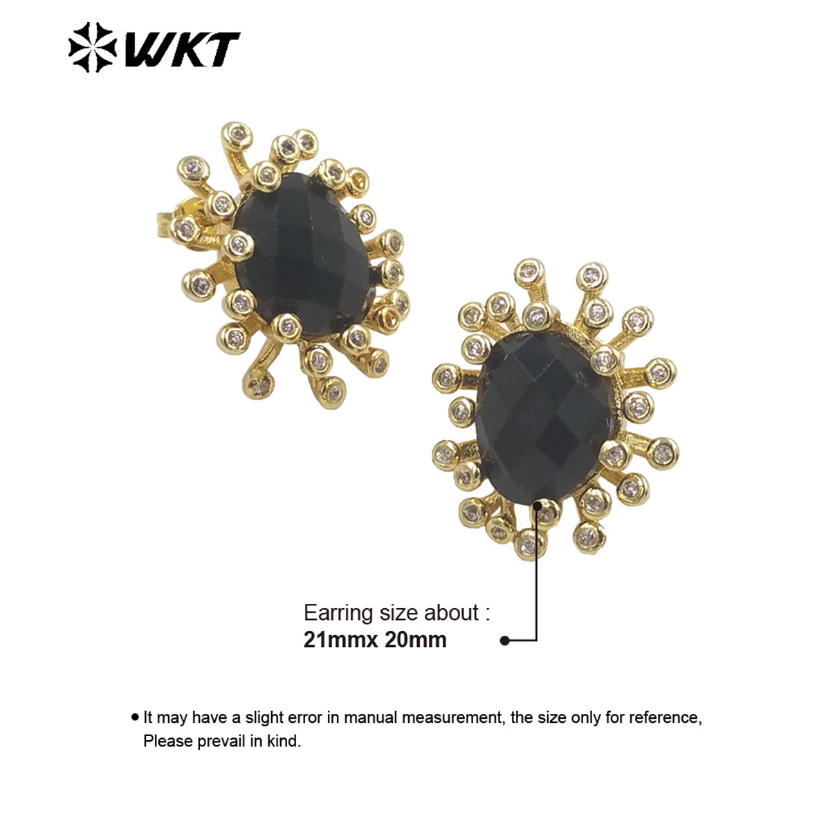 WT-ME092 Wholesale Newest Fashion square Gemstone with clear Cubic Zircon Around Setting Micro Pave Earrings Studs